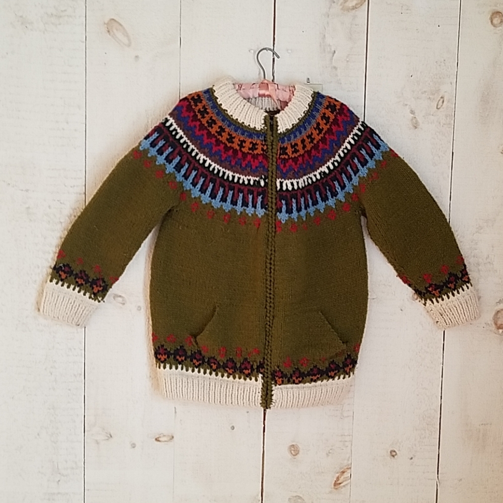 Handmade Artisan Oversized Zip-up Sweater